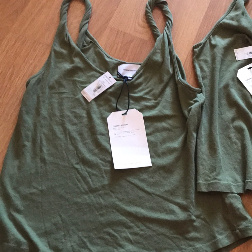 CURRENT ELLIOTT Twisted Tank in Loden Green,S,M!NW - Picture 3 of 7